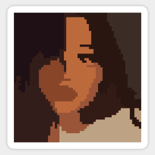 Asian hipster girl (Pixel Art) Sticker